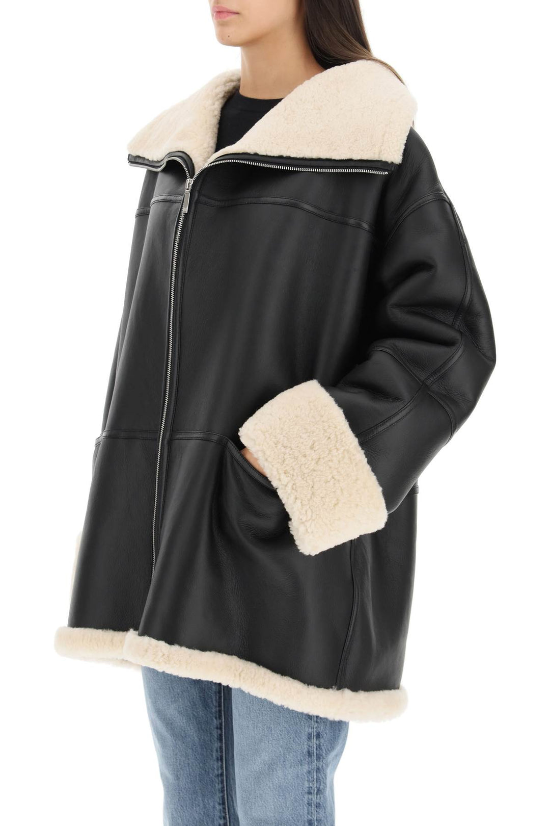 Toteme oversized shearling jacket