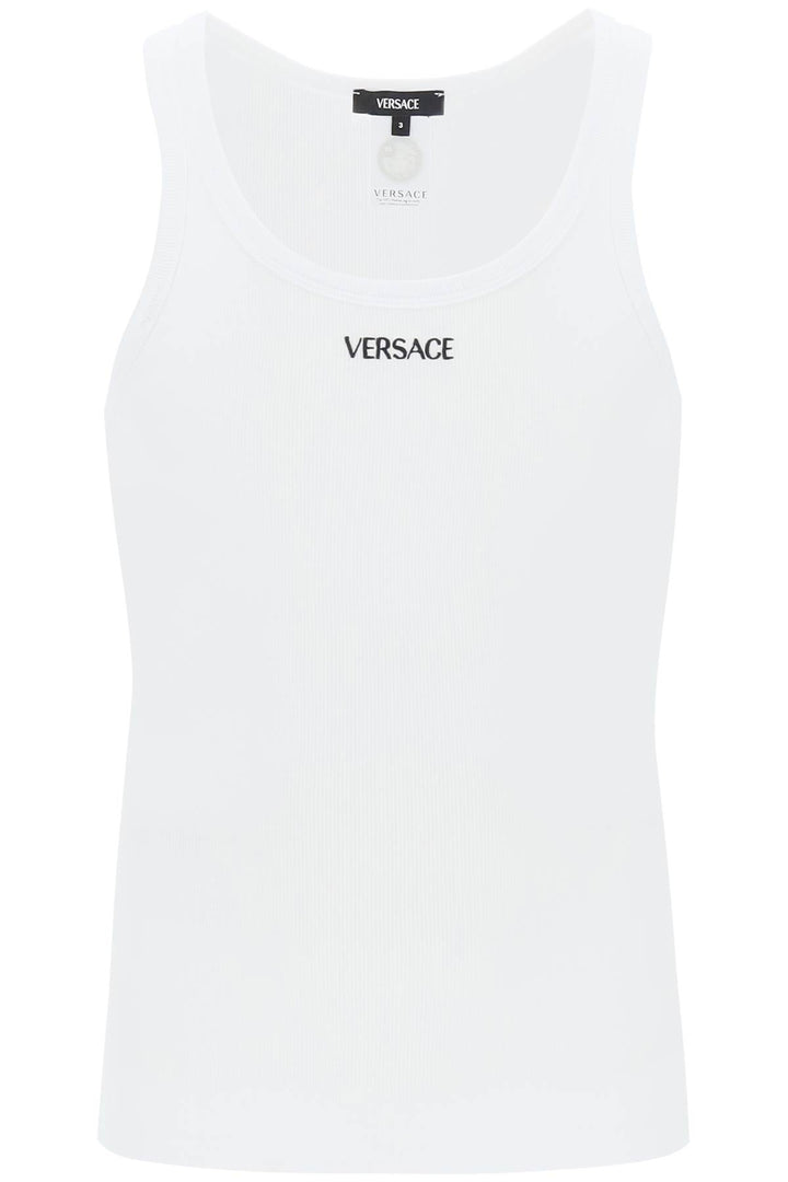Versace Intimate Tank Top With Embroidered   White