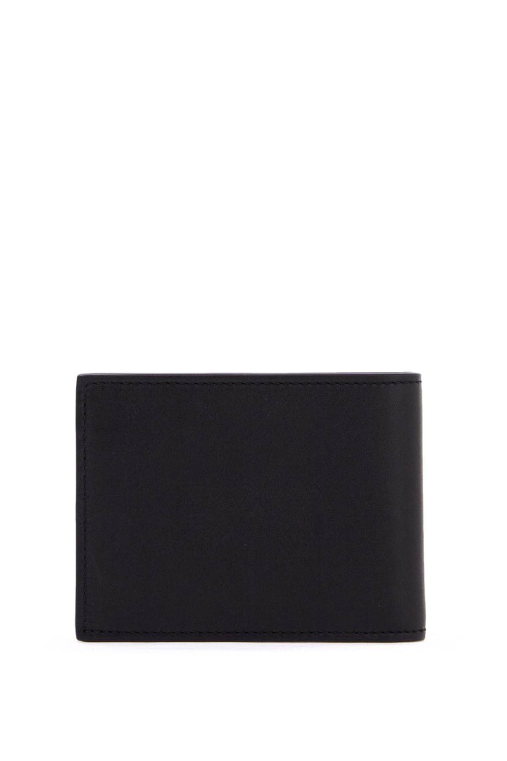 Moschino Bifold Wallet With Metal Logo.   Black