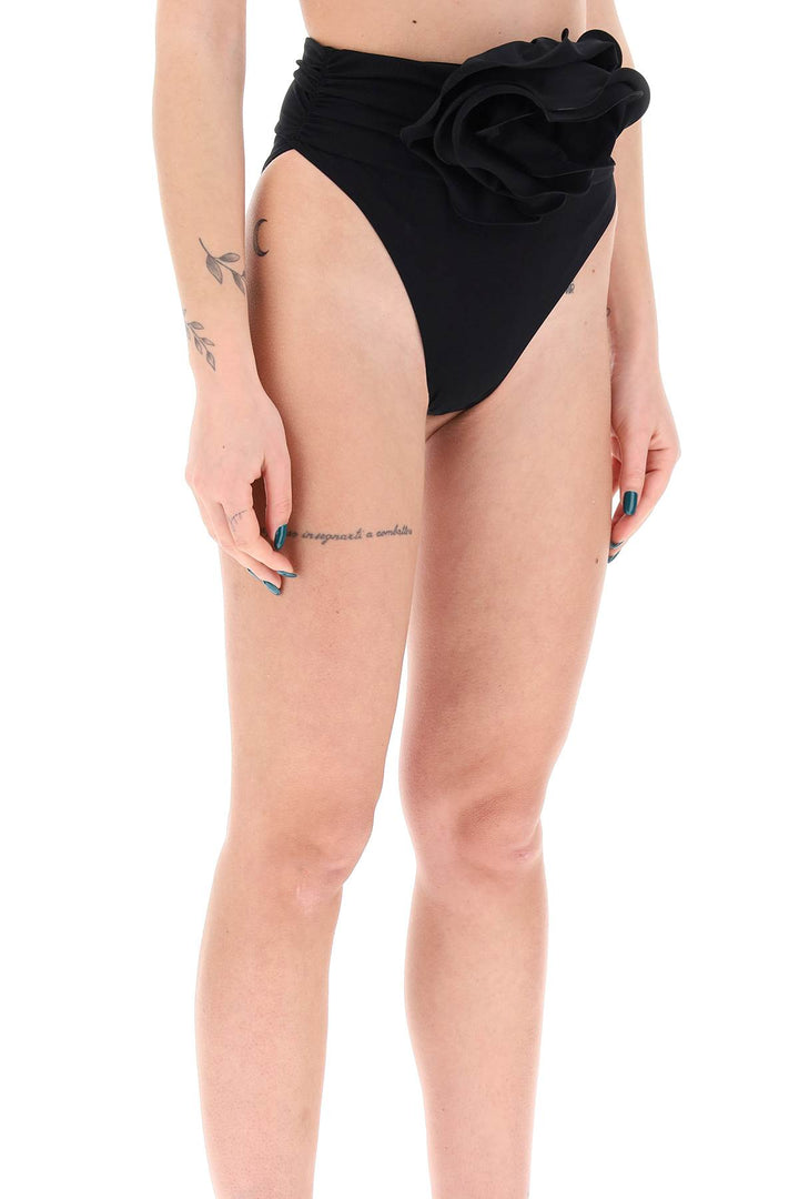 Magda Butrym High Waisted Bikini Briefs With Flower Clip   Black