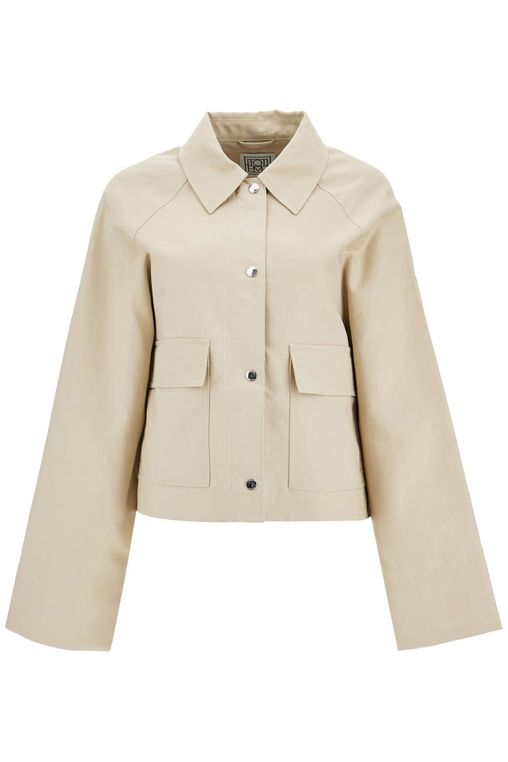 Toteme Cropped Cotton Jacket For Women   Beige
