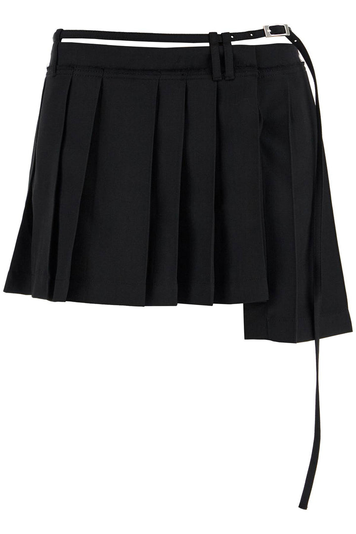 Acne Studios Asymmetric Pleated Mini Skirt   Black