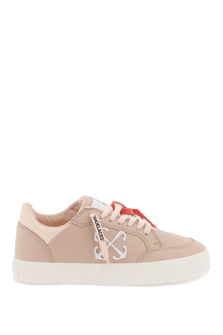Off White Low Leather Vulcanized Sneakers For   Rosa