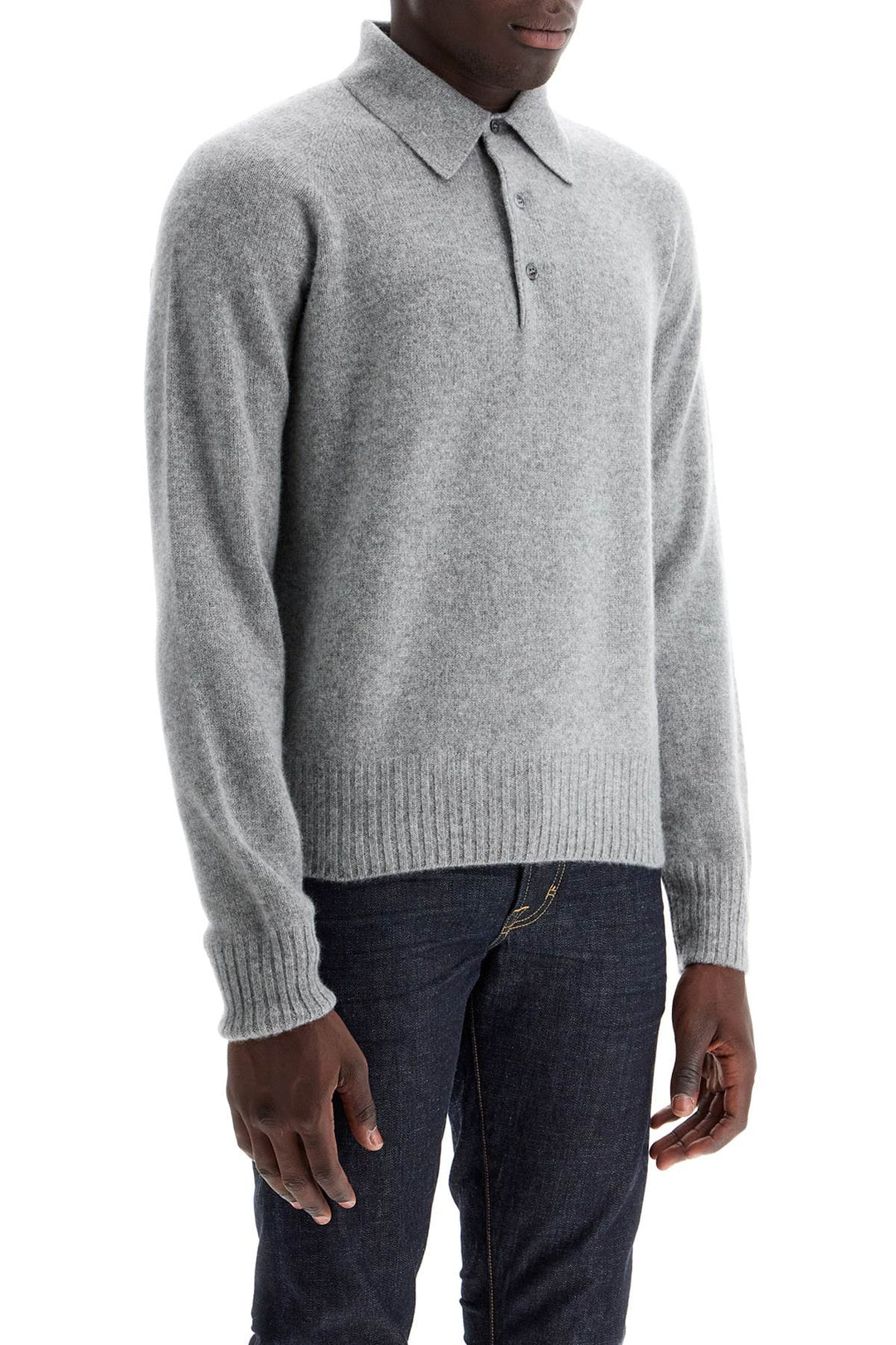 Tom Ford Cashmere Polo Style Pullover   Grey
