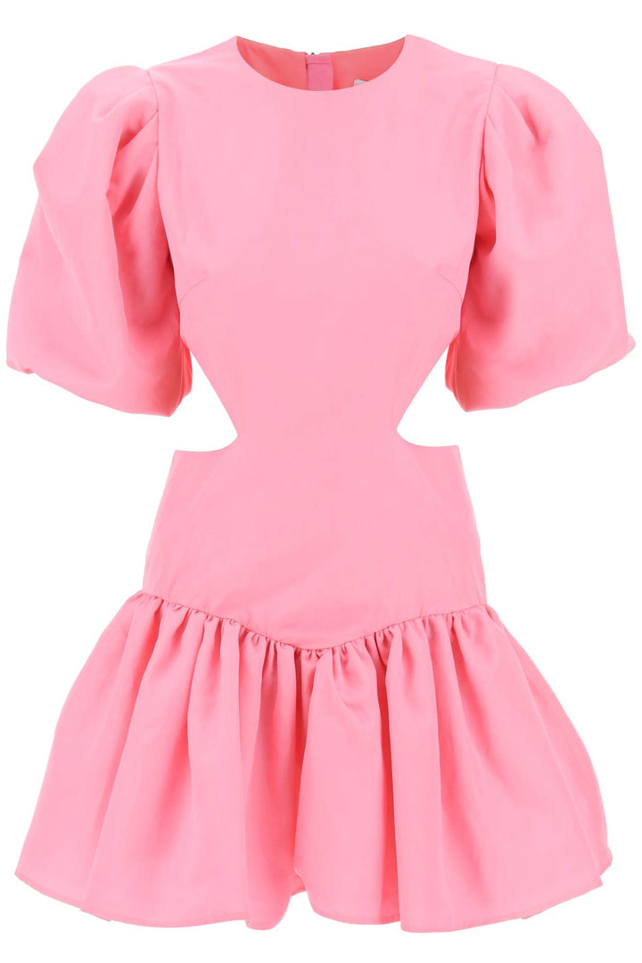 Msgm Mini Dress With Balloon Sleeves And Cut Outs   Rosa
