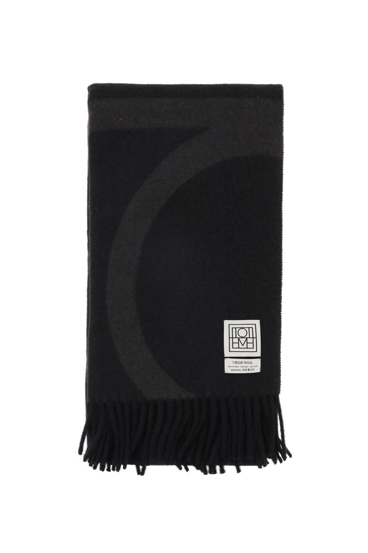 Toteme wool jacquard monogram scarf