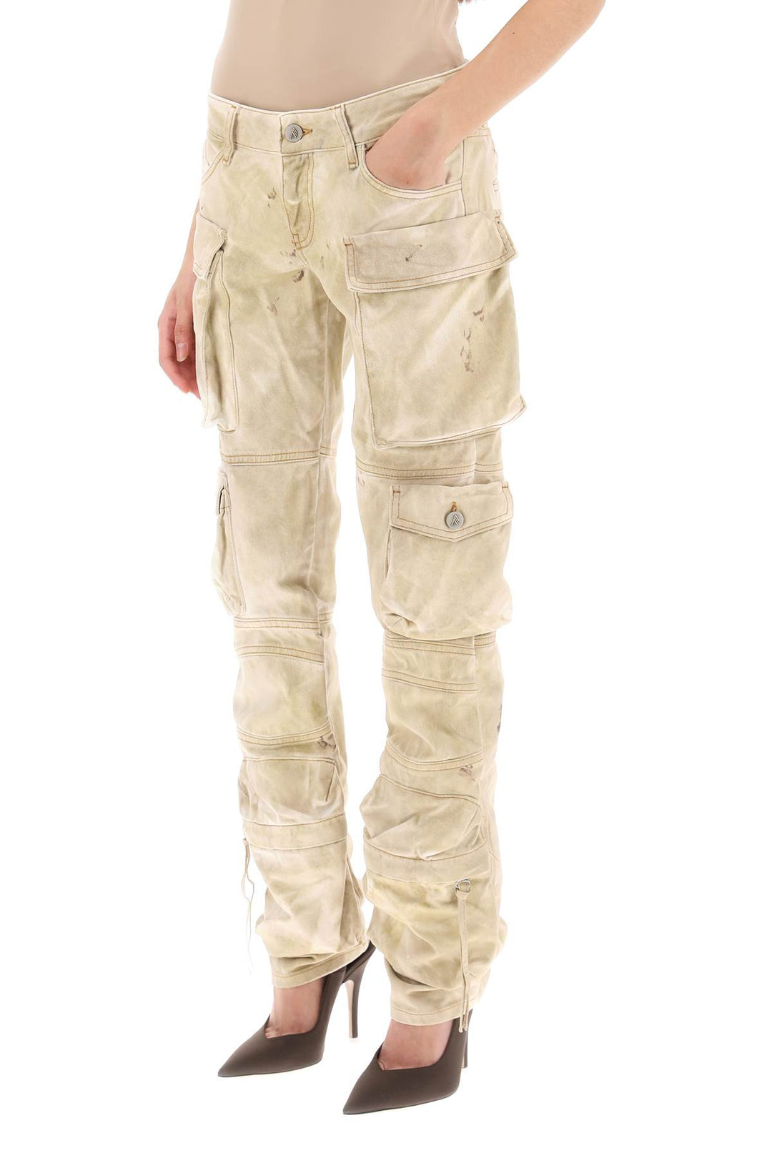 The Attico 'essie' cargo pants with marble effect