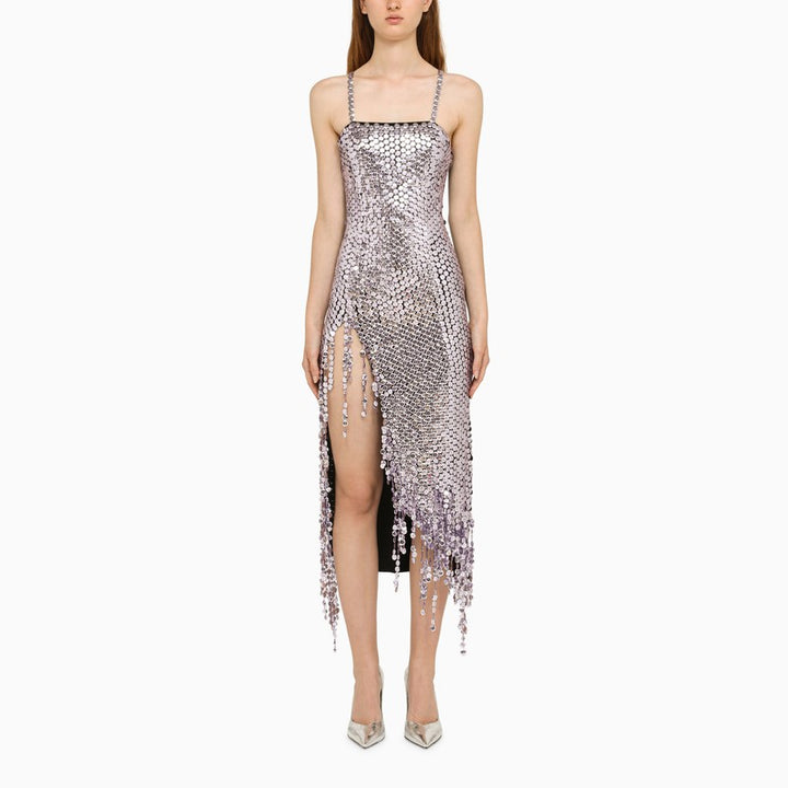 The Attico asymmetric dress with rhinestones