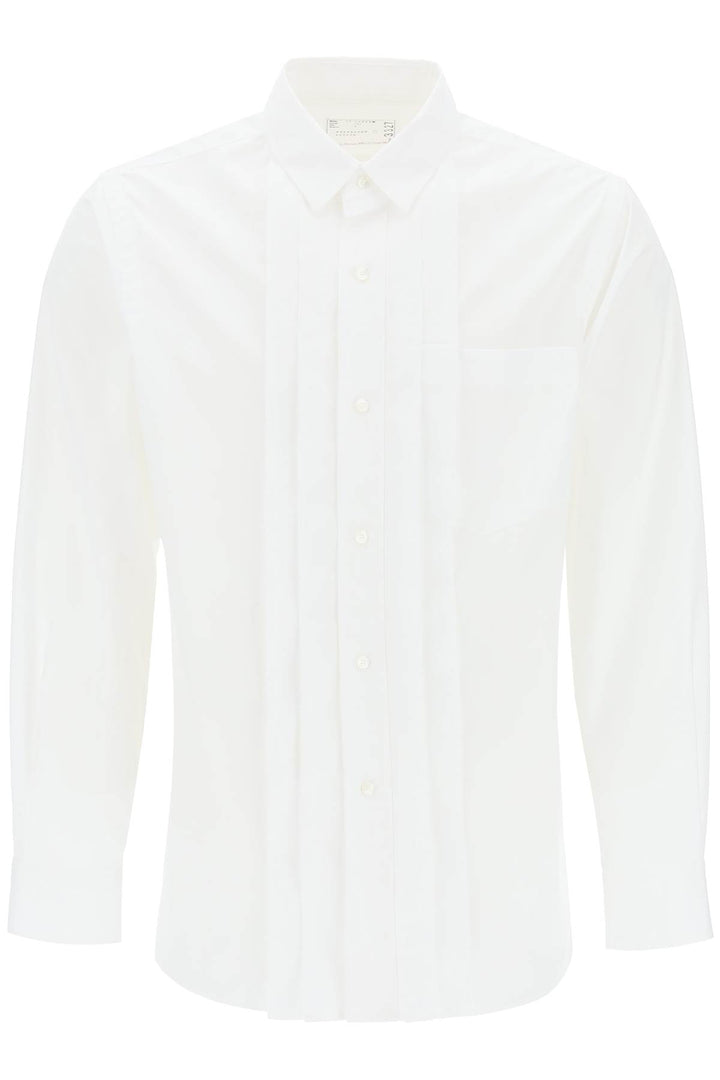 Sacai layered poplin effect shirt with