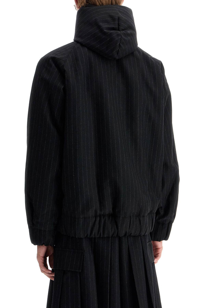 Sacai hooded wool gessato jacket