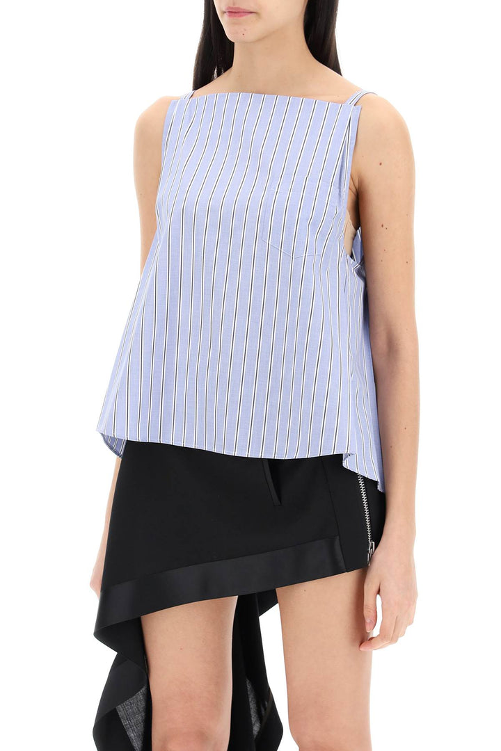 Sacai striped sleeveless top in poplin