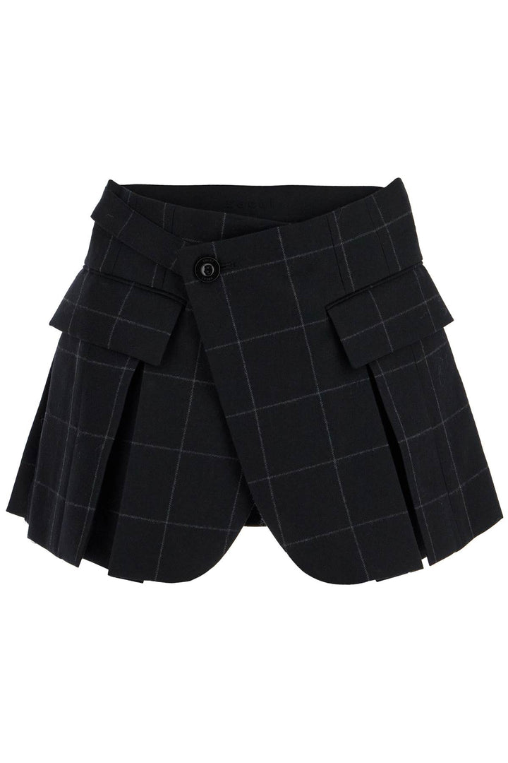 Sacai plaid wool skort