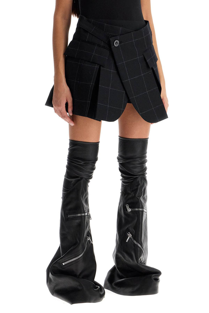 Sacai plaid wool skort