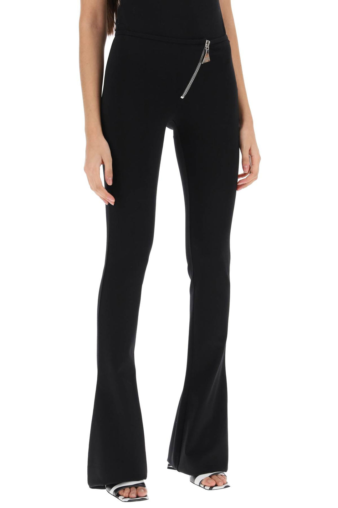 The Attico bootcut pants with slanted zipper