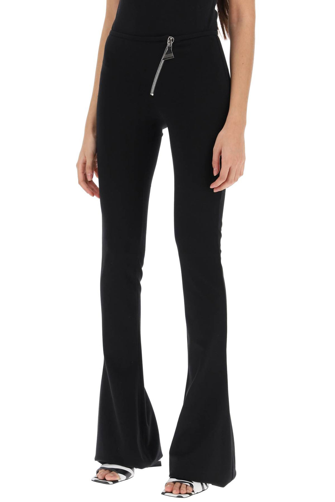 The Attico bootcut pants with slanted zipper