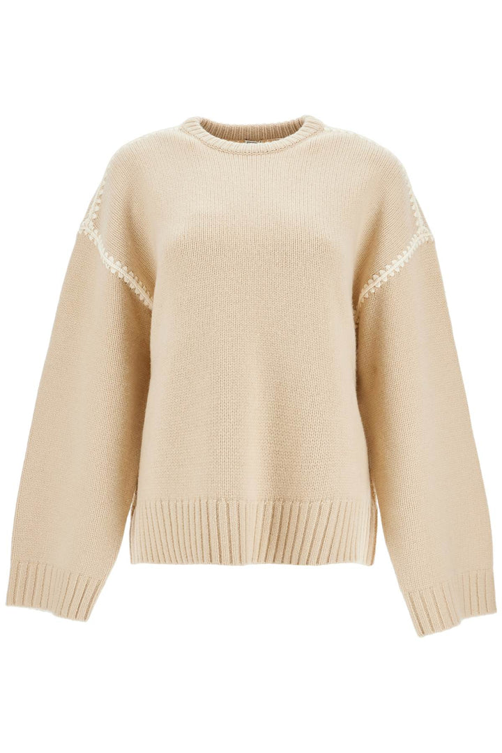 Toteme wool and cashmere sweater with embroidery