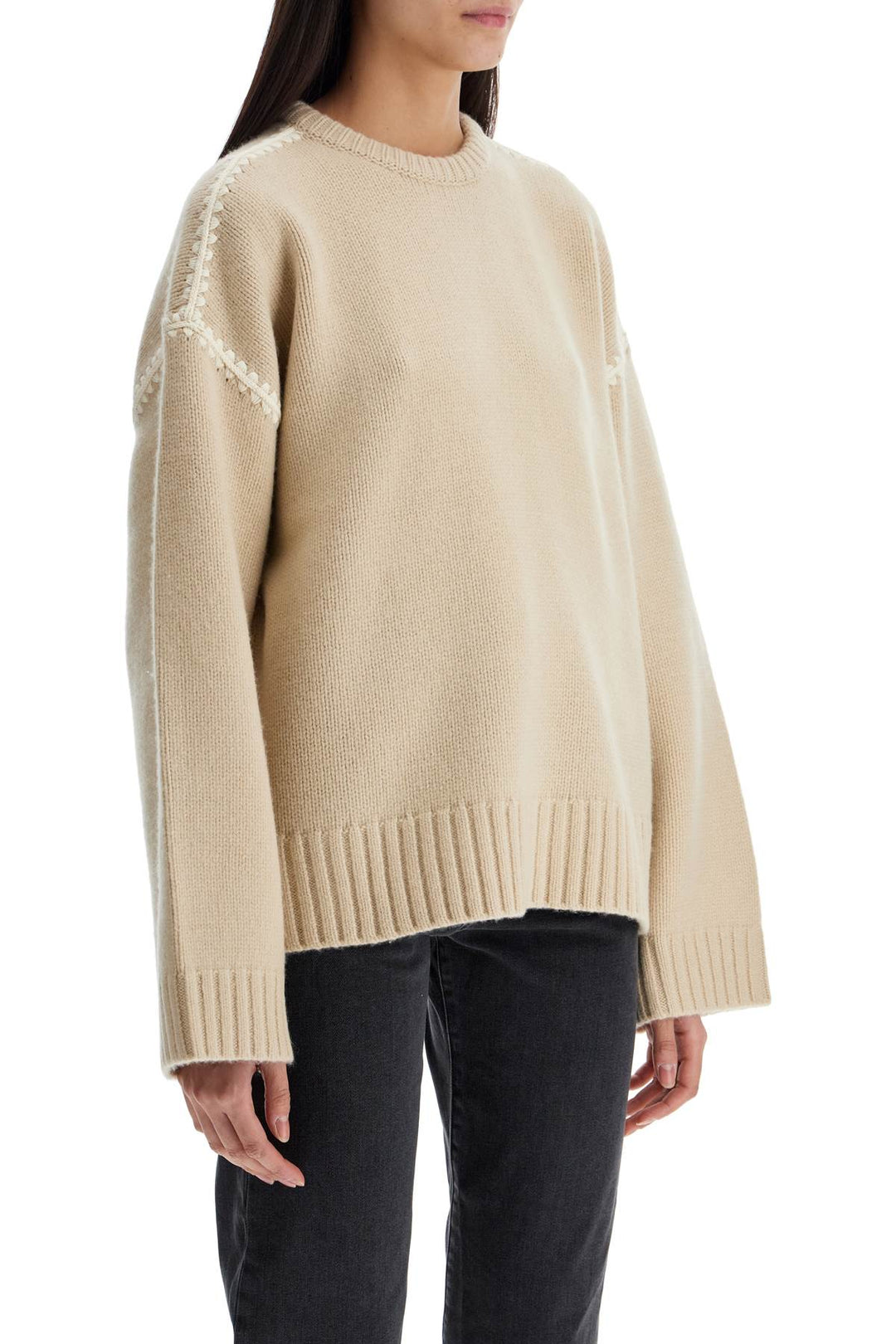 Toteme wool and cashmere sweater with embroidery