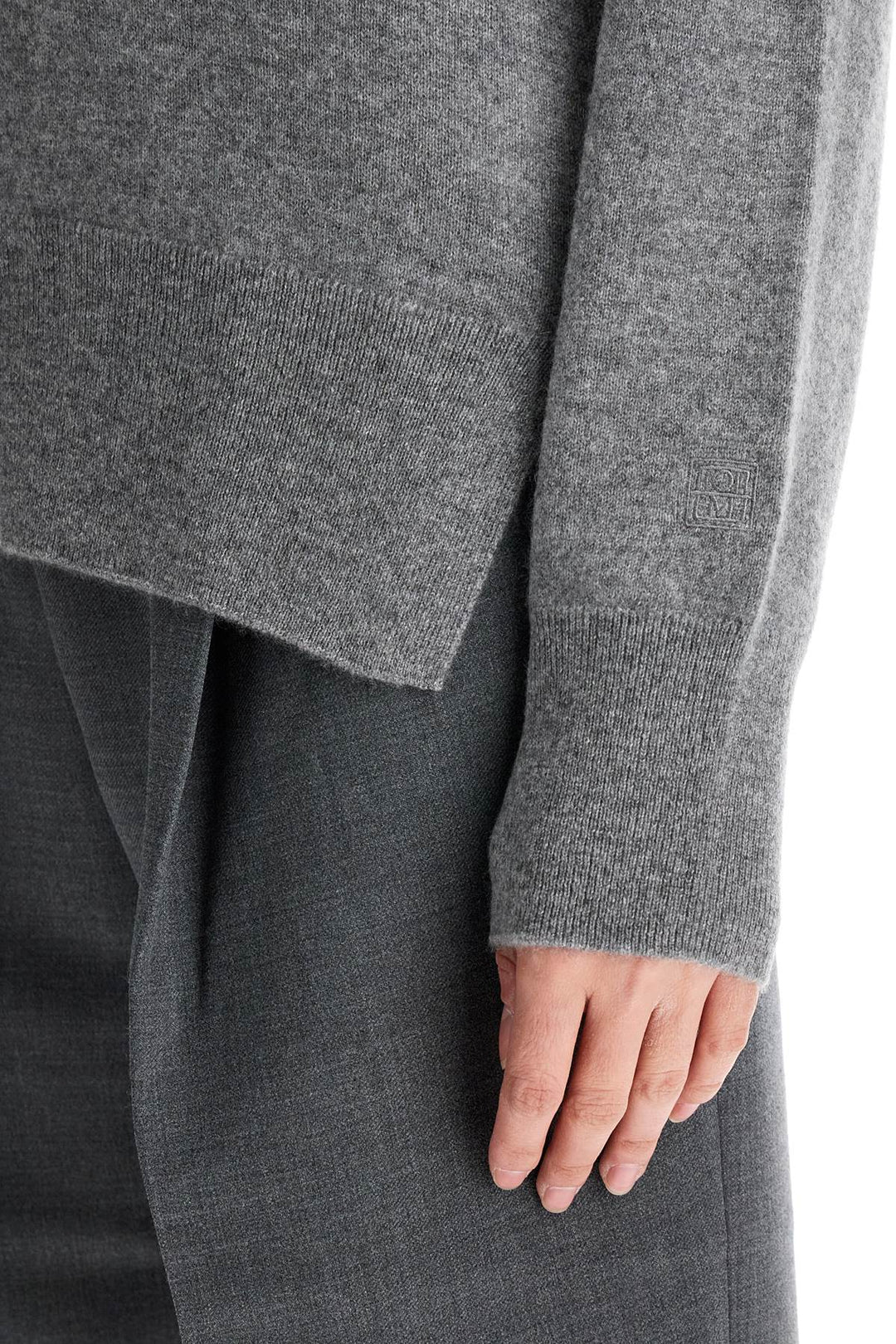 Toteme asymmetrical grey cashmere sweater