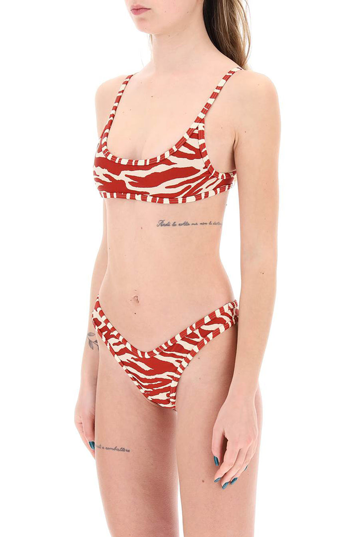 The Attico animal print bikini set in 8