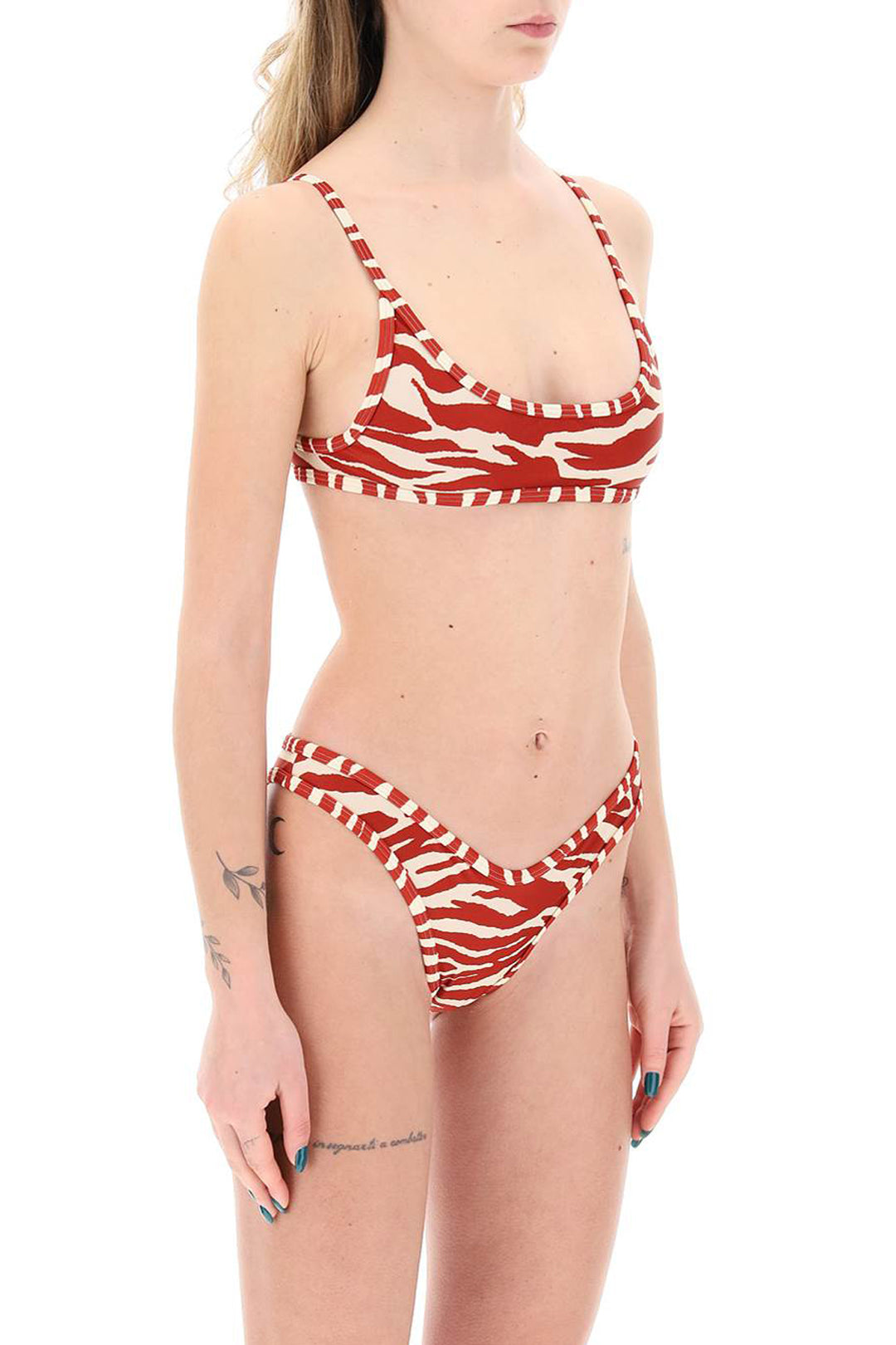 The Attico animal print bikini set in 8