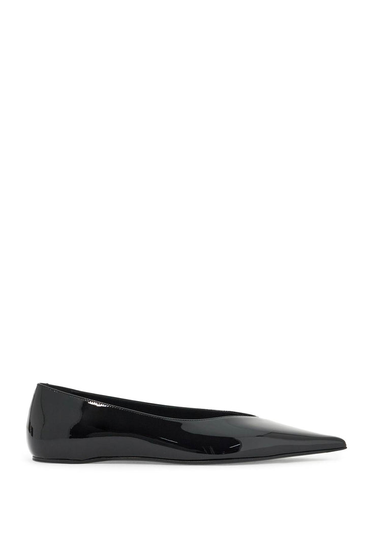 Toteme asymmetric patent leather ballerinas