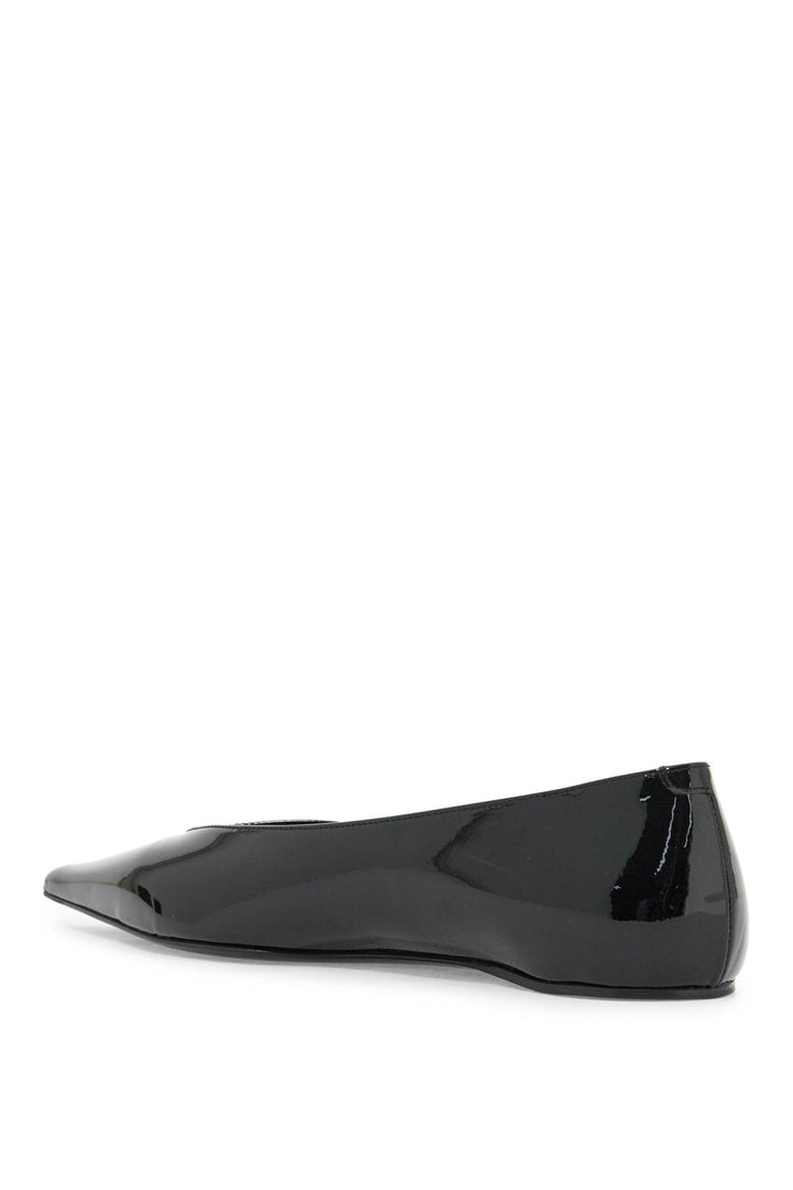 Toteme asymmetric patent leather ballerinas