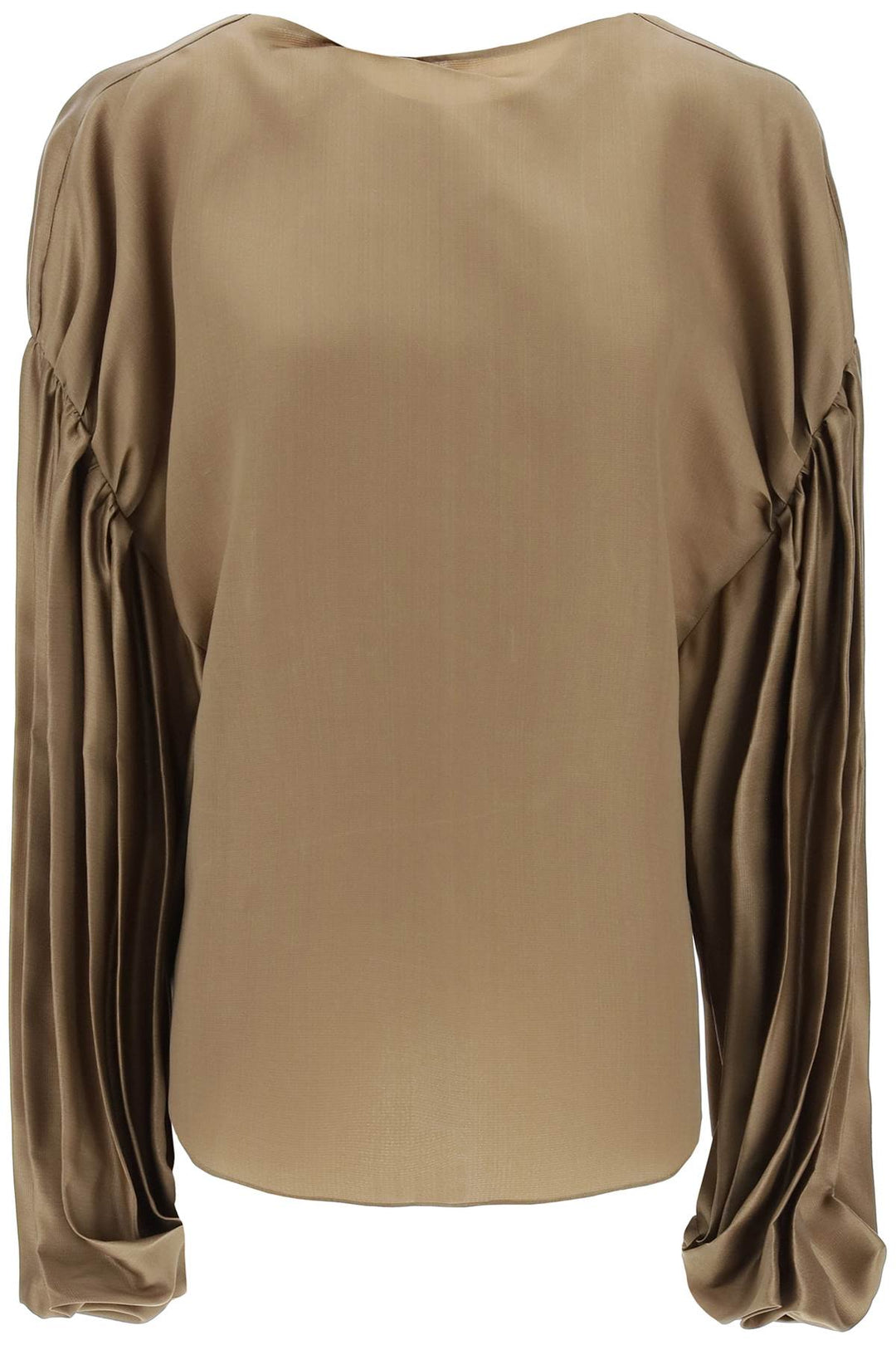 Khaite Replace With Double Quotequico Blouse With Puffed Sleeves   Marrone