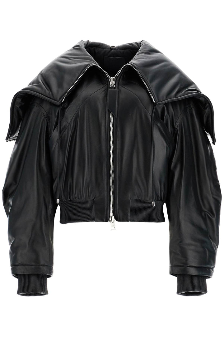 The Attico nappa bomber jacket with oversized hood