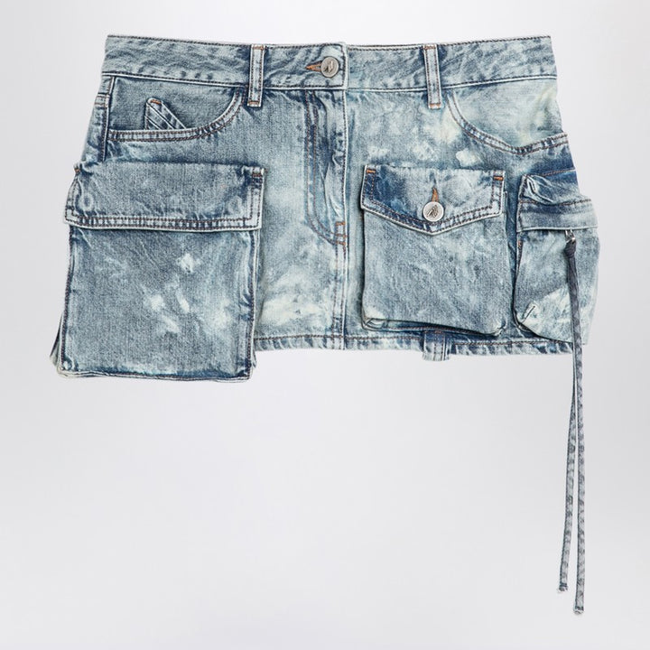 The Attico Fay cargo denim mini skirt