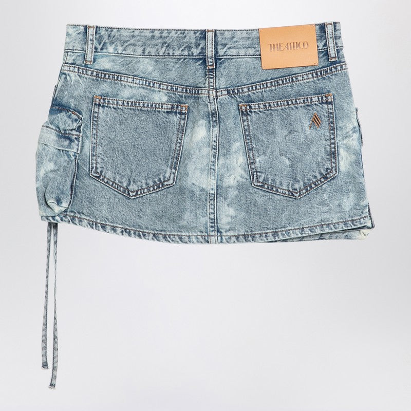The Attico Fay cargo denim mini skirt