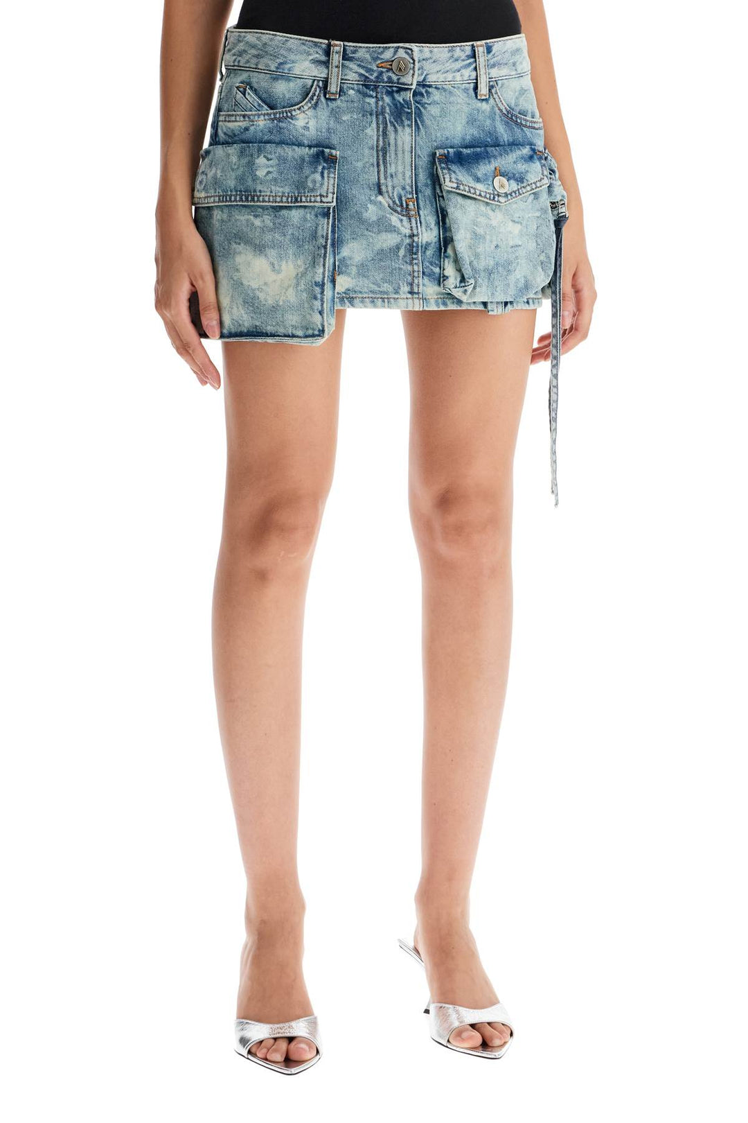 The Attico denim fay mini skirt