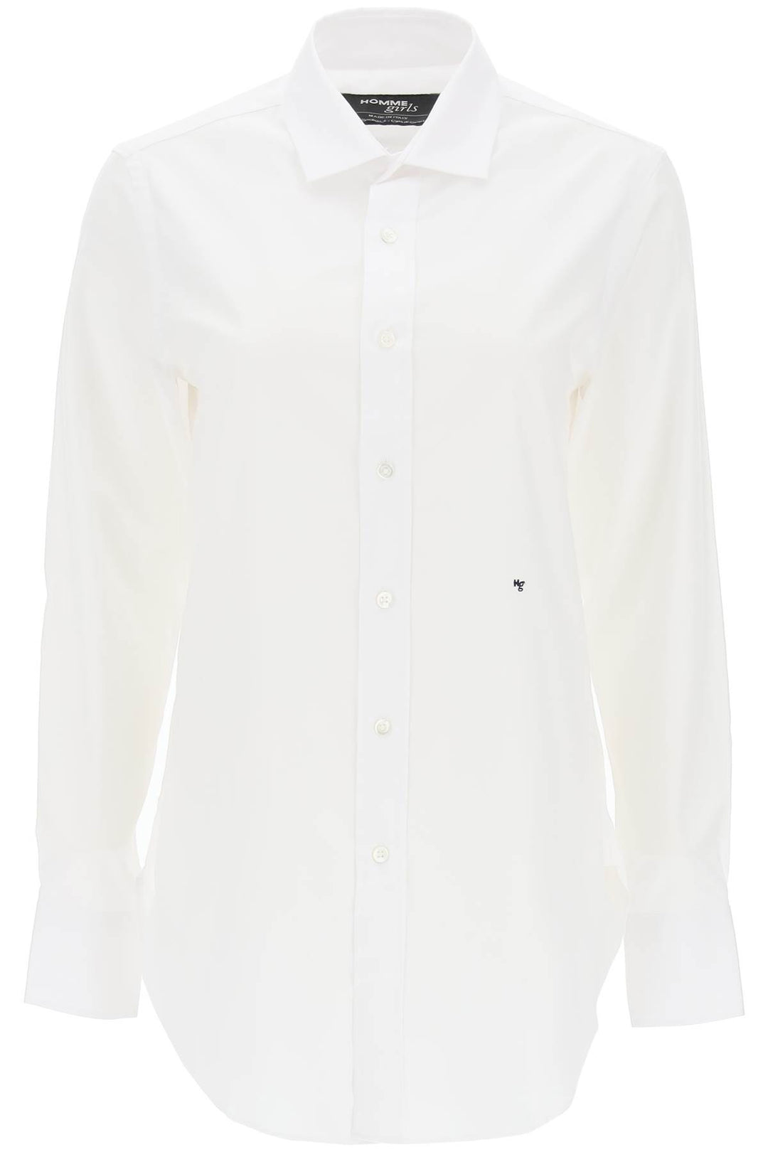 Homme Girls Cotton Twill Shirt   Bianco