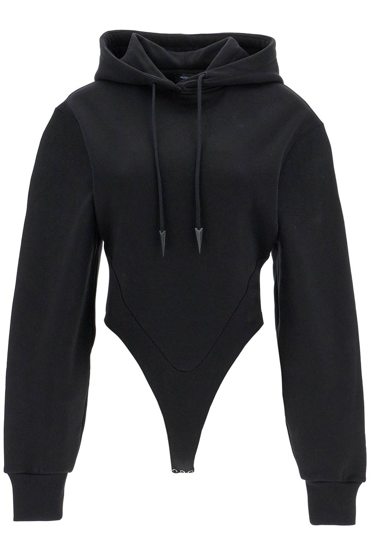 Mugler body sweatshirt with hood