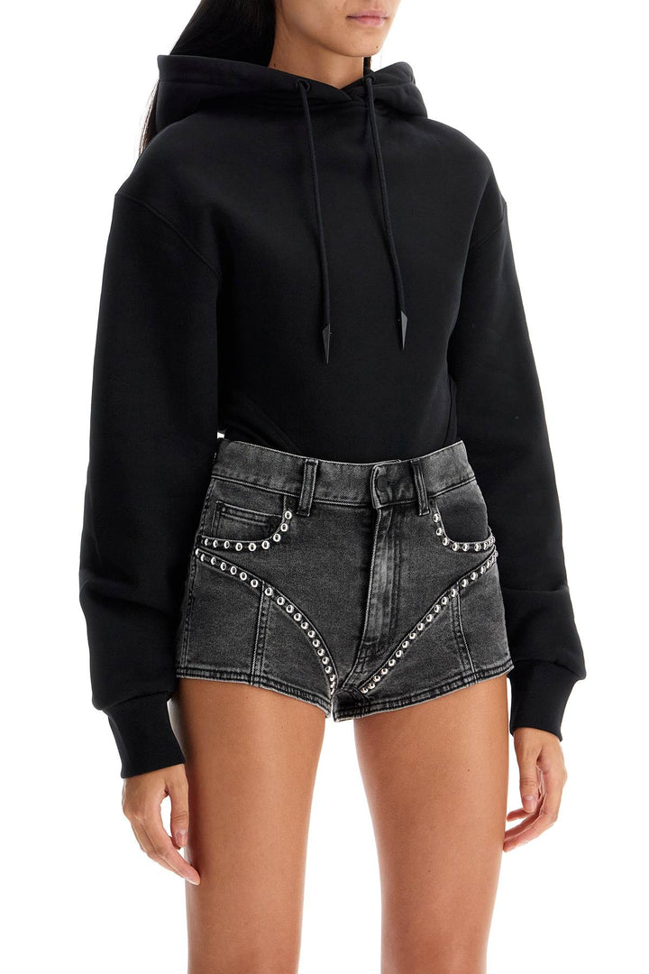 Mugler body sweatshirt with hood