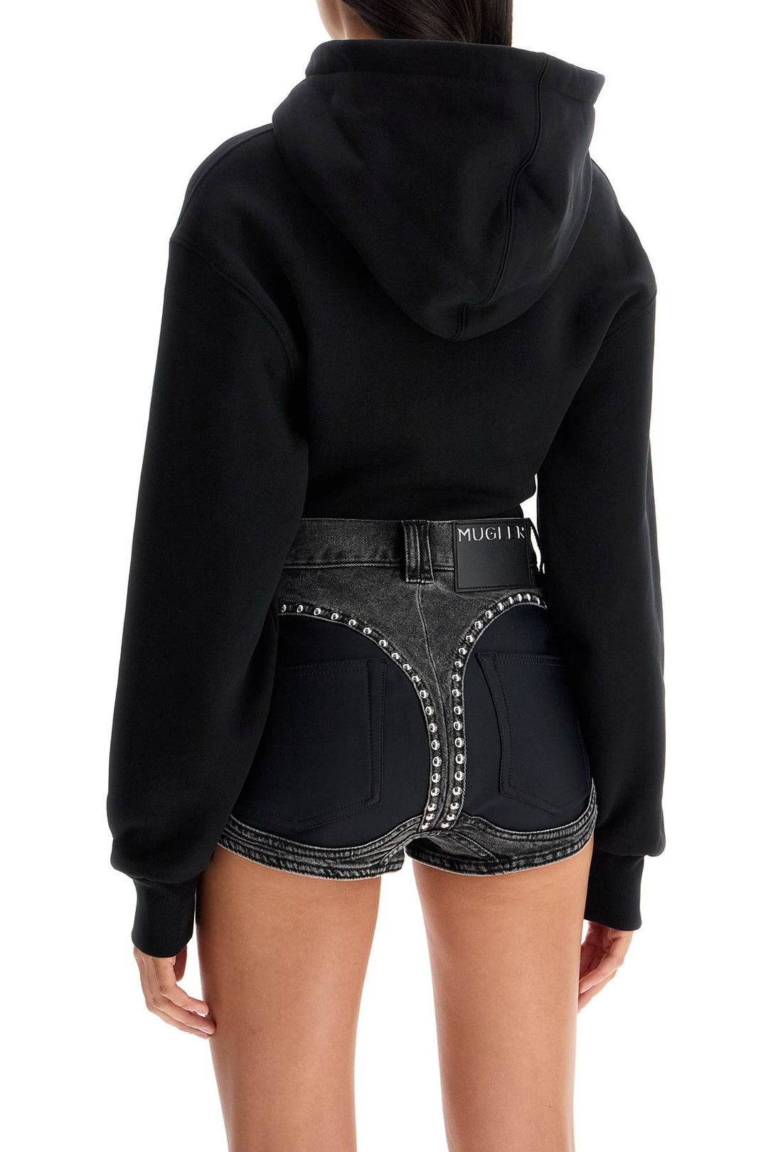 Mugler body sweatshirt with hood