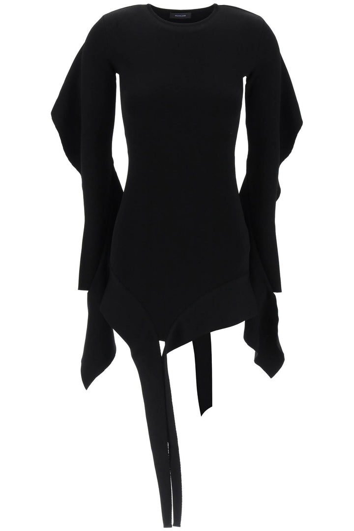 Mugler asymmetric mini dress with ruffle details