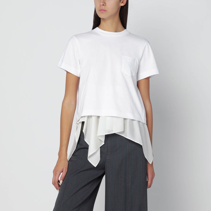 Sacai T-shirt with écru insert