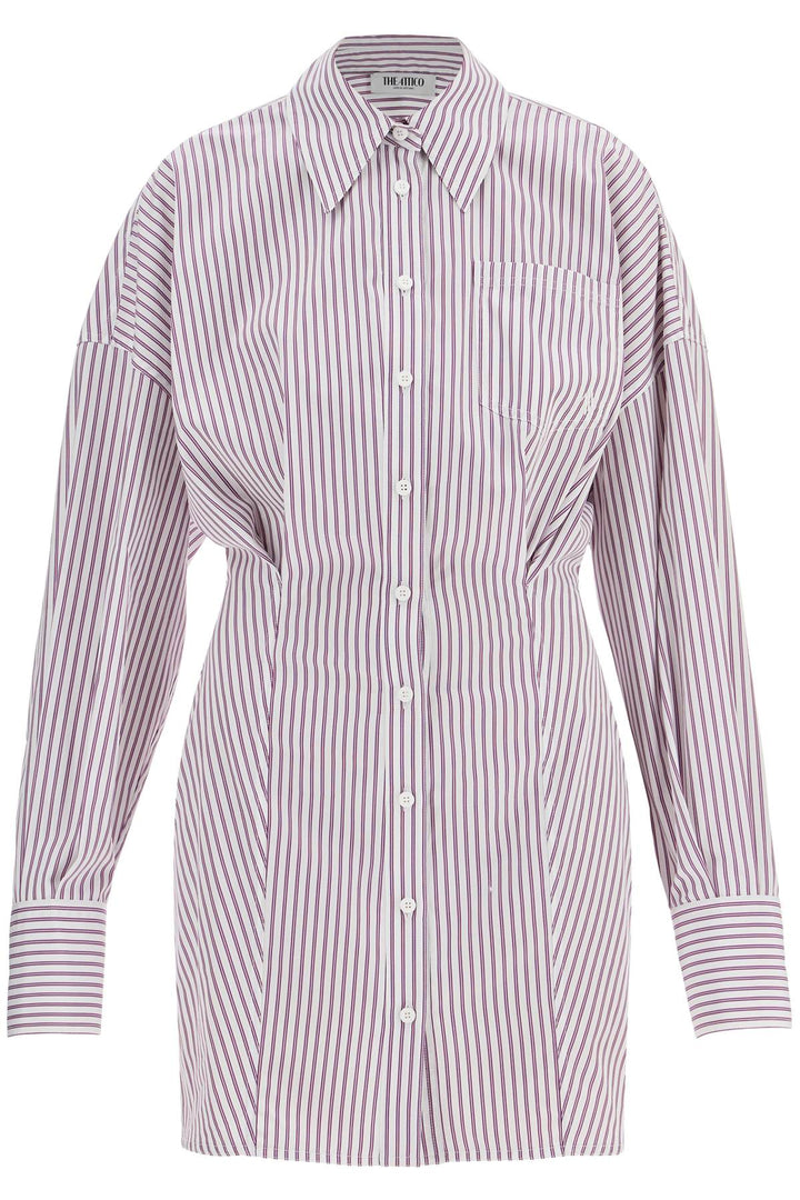 The Attico striped mini shirt dress