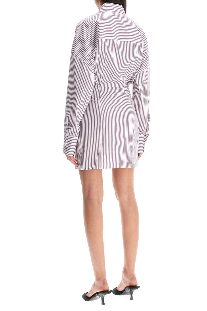 The Attico striped mini shirt dress