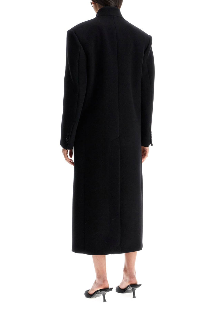 The Attico long woolen black coat