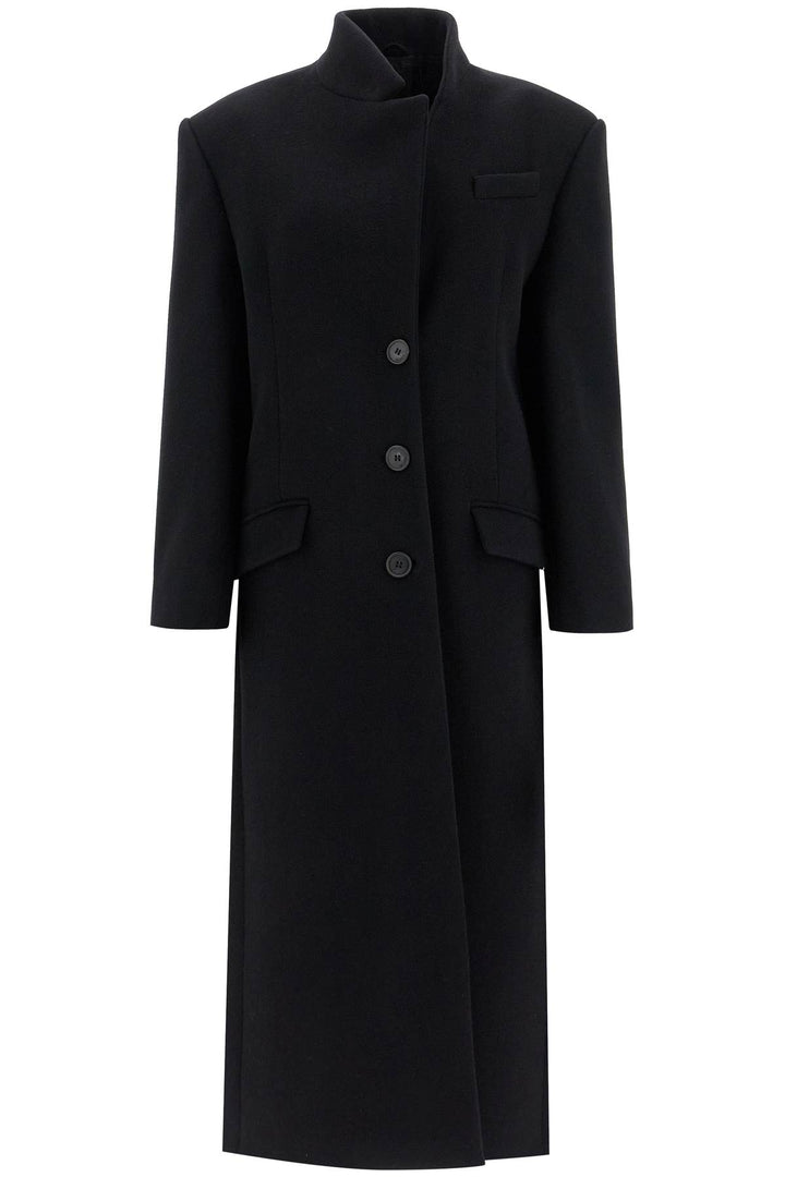 The Attico long woolen black coat