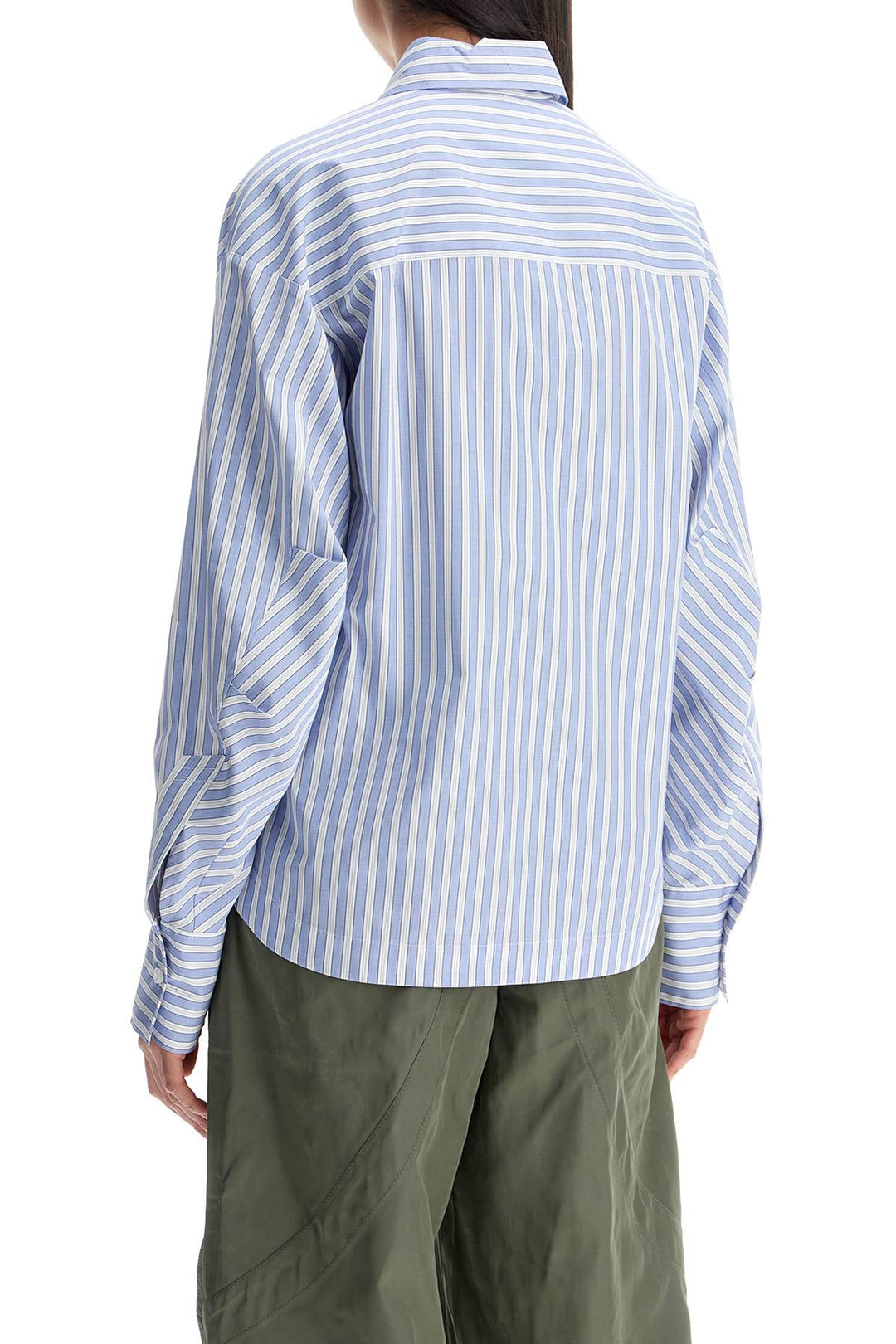 The Attico striped oversized cotton shirt