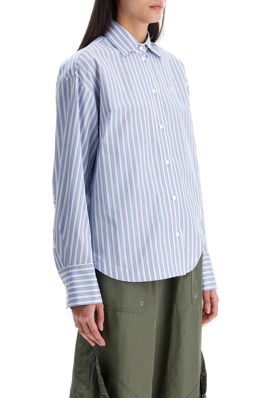 The Attico striped oversized cotton shirt