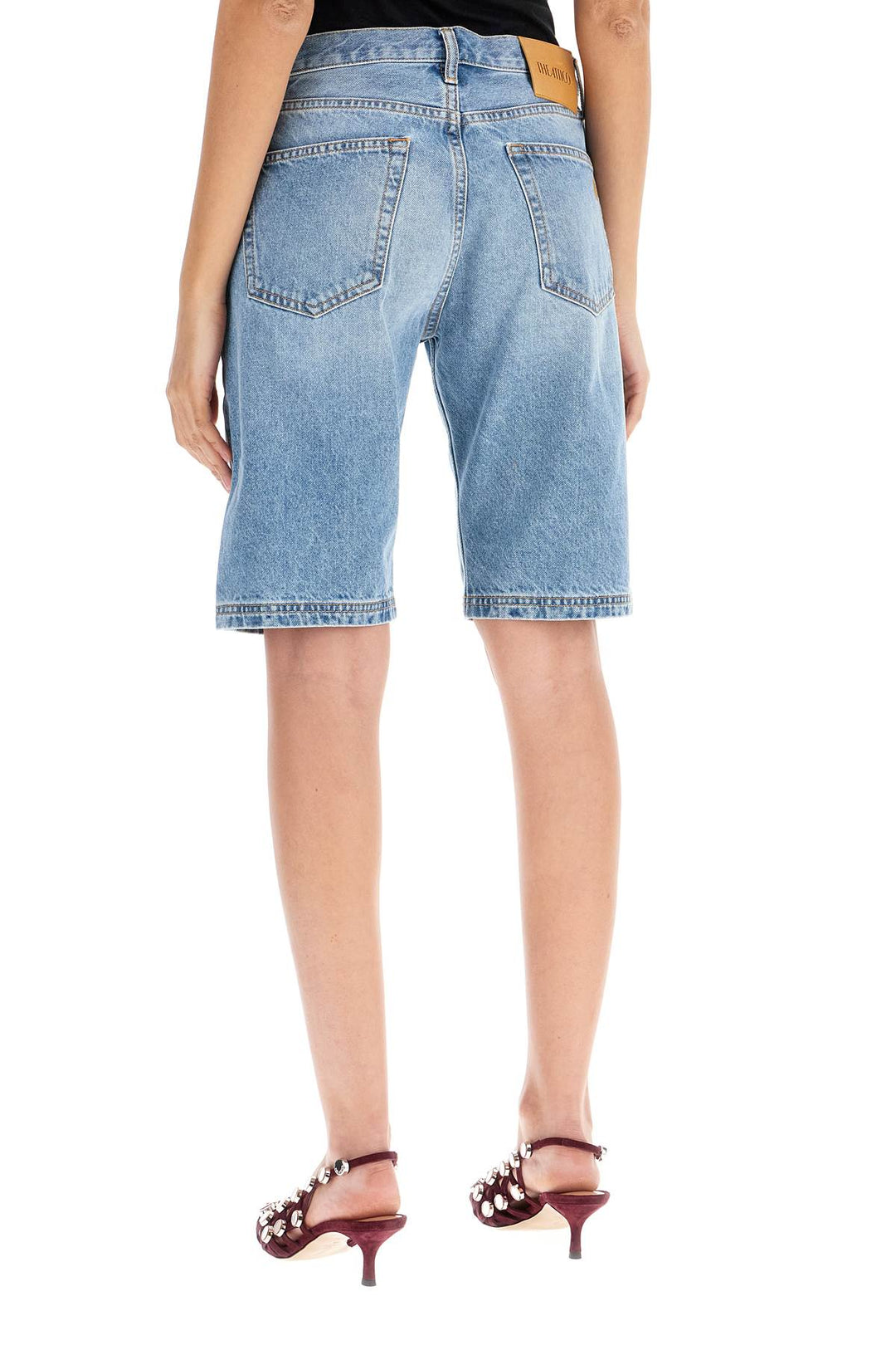 The Attico denim boyfriend bermuda shorts