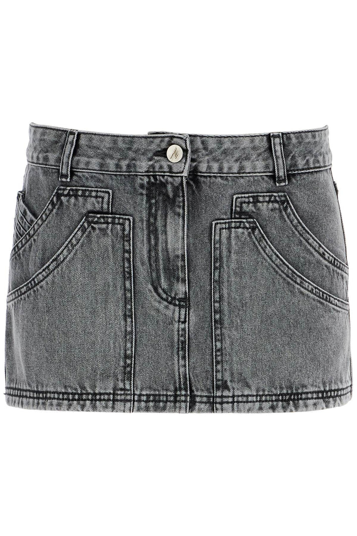 The Attico high-waisted denim mini skirt