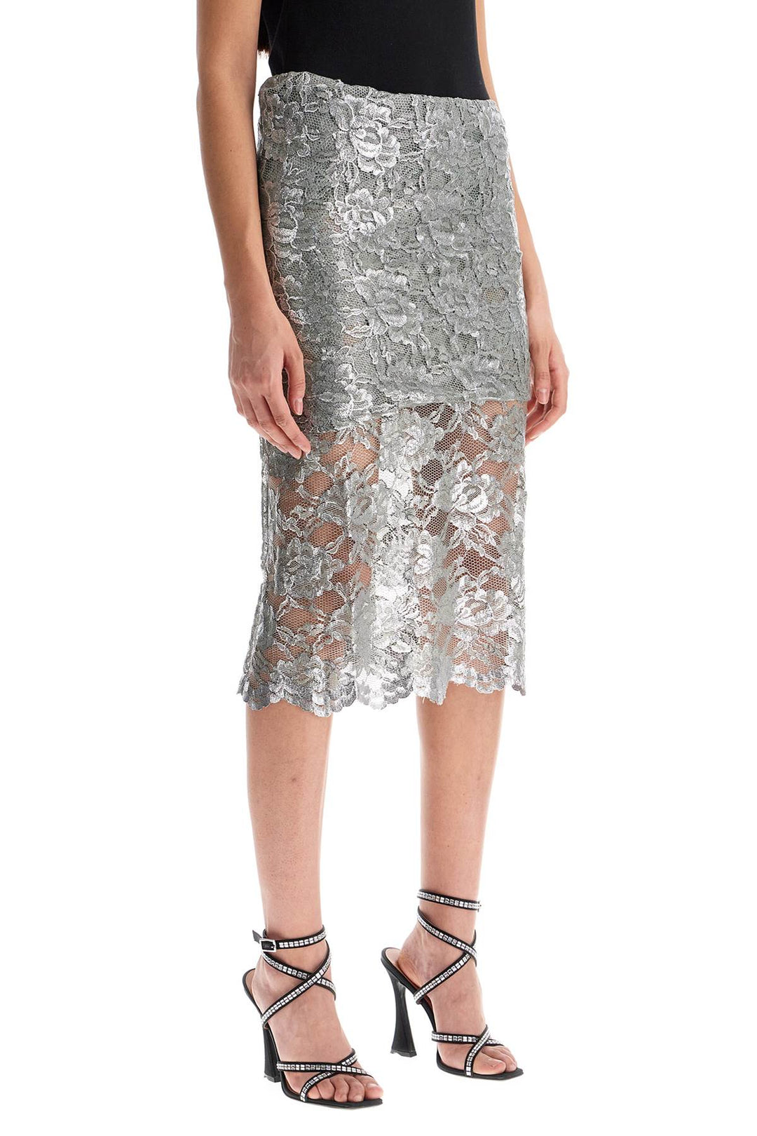 The Attico lace midi skirt