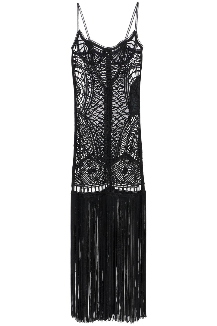 The Attico embroidered tulle midi dress