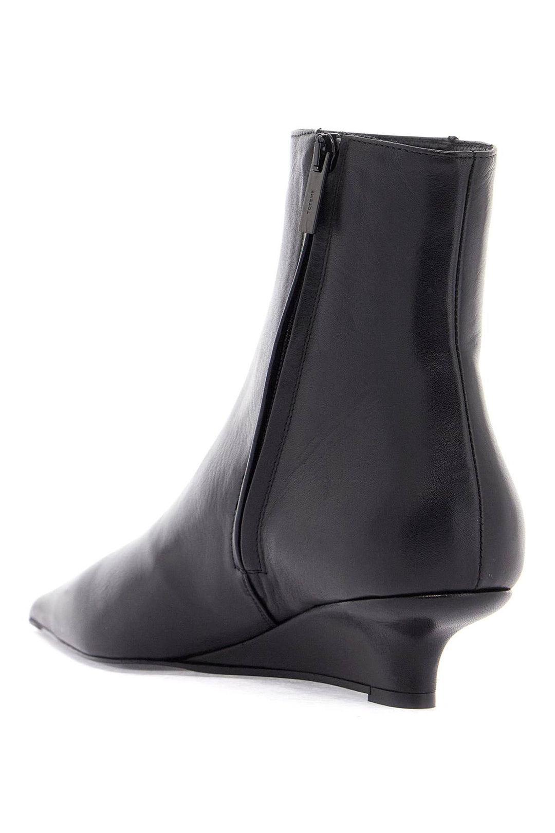 Toteme black leather ankle boots