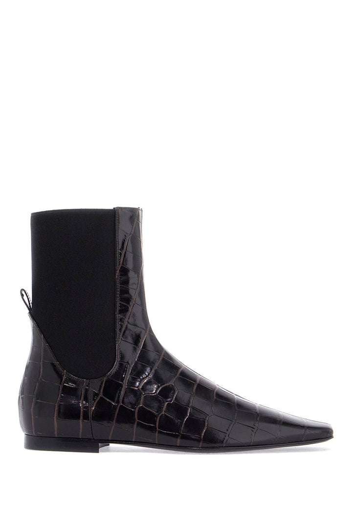 Toteme crocodile effect leather chelsea boots