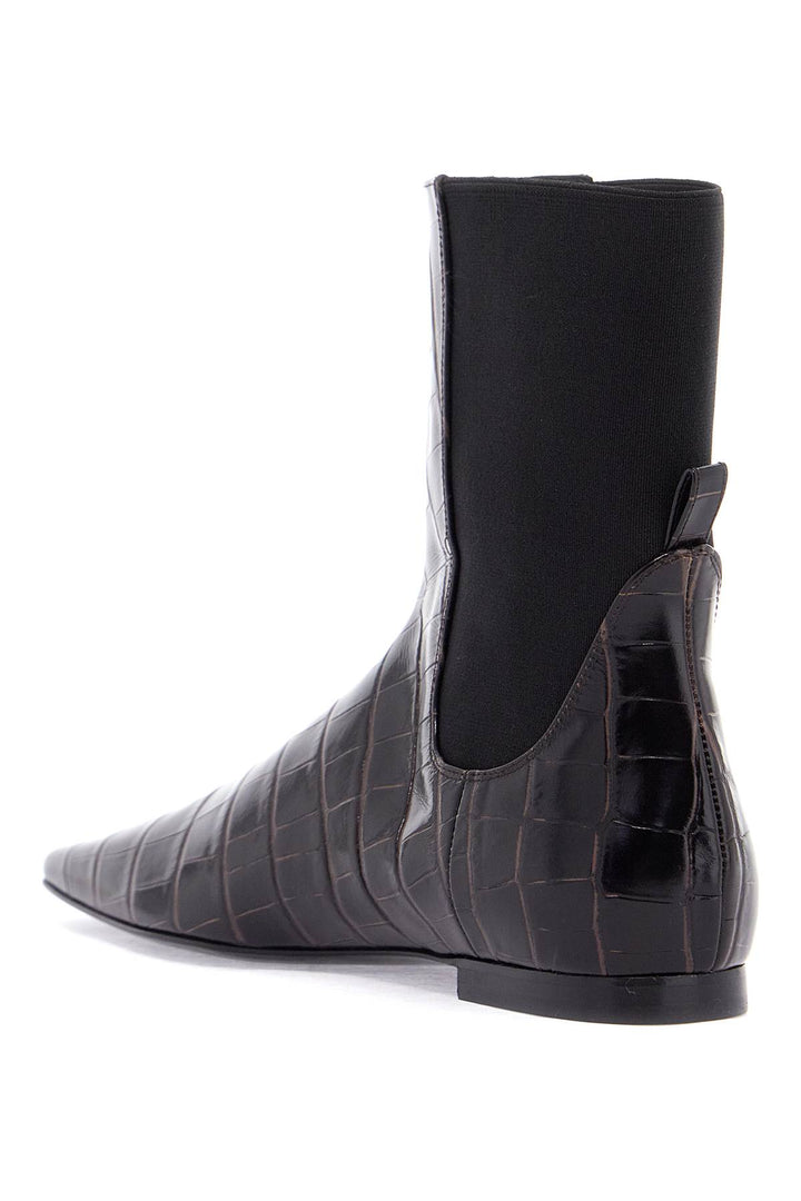 Toteme crocodile effect leather chelsea boots